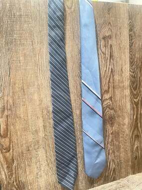 Lilly Dache Vintage Striped Necktie Lot of 2 (Blue and Navy)